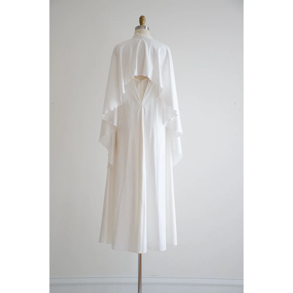 vintage wedding dress 60s Priscilla of Boston sleeveless minimalist white gown‎ - Picture 8 of 10